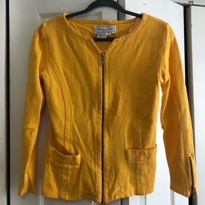VINTAGE YELLOW ZIP UP TOP
